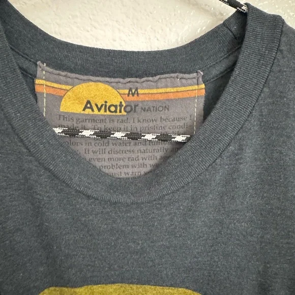 AVIATOR NATION LAGUNA BEACH TEE - CHARCOAL UNISEX MEDIUM - Picture 5 of 5